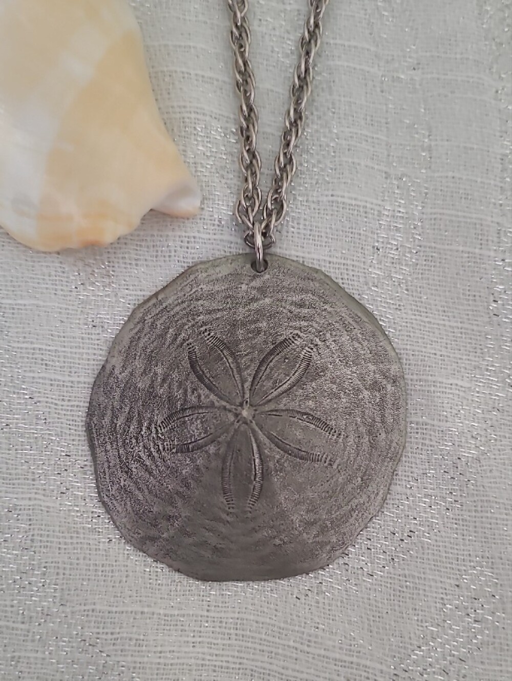 Vintage 1974 International Pewter Sand Dollar Pendant